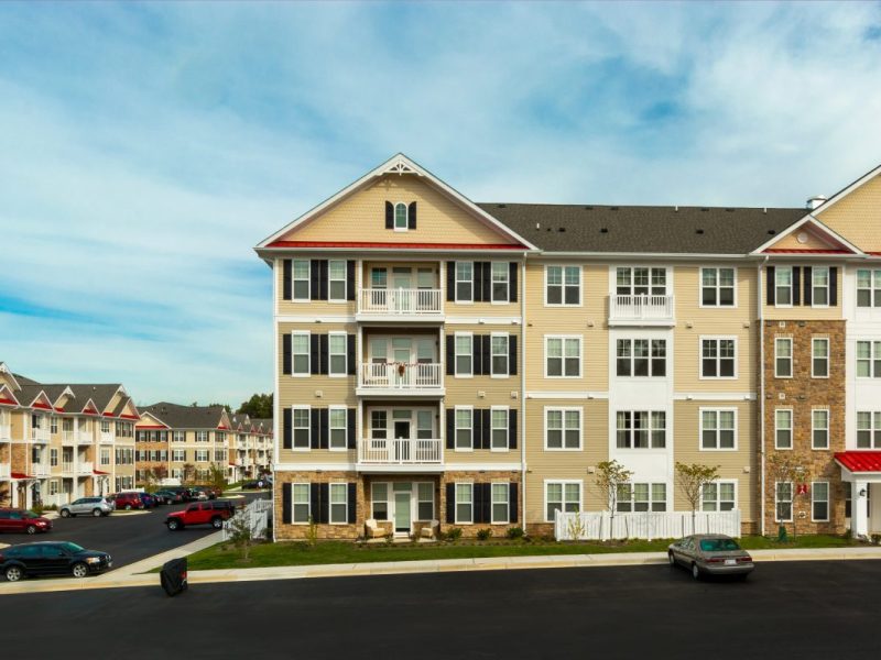 This image shows an aerial view of the TGM Creekside Apartment. It's a new community that boasts a beautiful setting and a well-established neighborhood. It also offers 24-hour emergency maintenance.